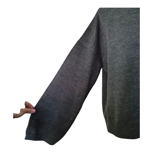 Lucca Gray Open Back Tie Sweater Women's Small Long Sleeve Knit Pullover Made in - Picture 5 of 8